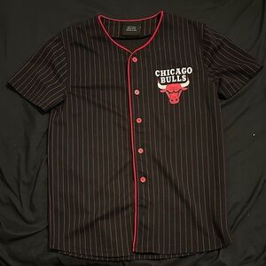 NBA Chicago Bulls Black and Red Striped Jersey